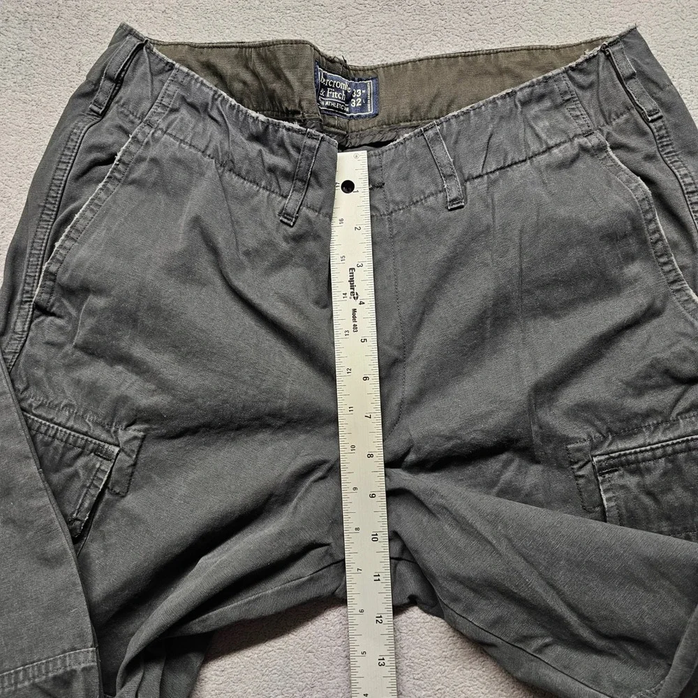 Abercrombie & Fitch Cargo Pants Mens Size 33x32 Gray Athletic Slim Fit Ankle Zip
